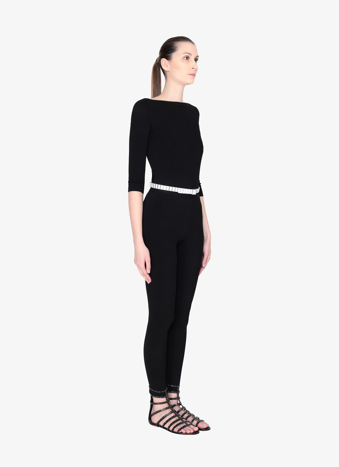 BELT CUIR LUX+RIVET OPTICAL WHITE ALAÏA WHITE  BELT CUIR LUX+RIVET OPTICAL WHITE
